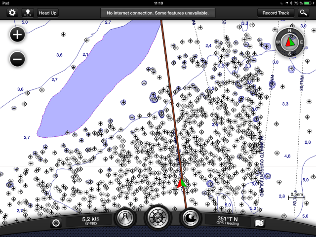 Chart with coral Heads