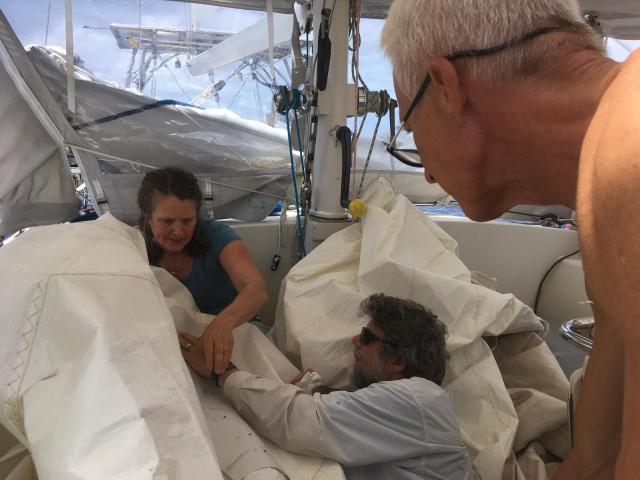 Kat Repairing sail 1